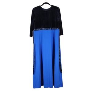 Formal Fashions Plus Size Stretchy Spandex Velvet Black Royal Blue Maxi Dress